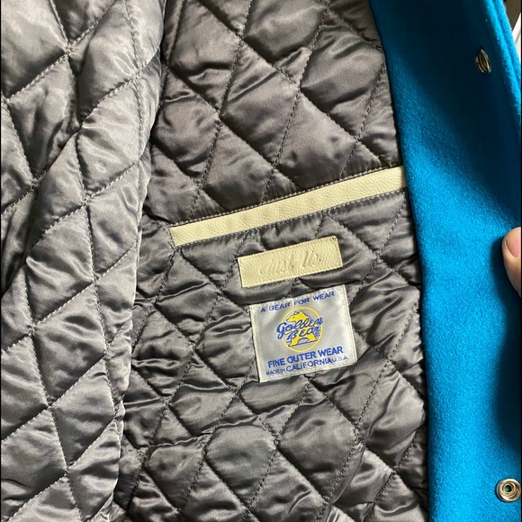 KITH Just Us ronnie fieg Leather/Wool Varsity bomber coat letterman Jacket 3XL - Picture 4 of 6